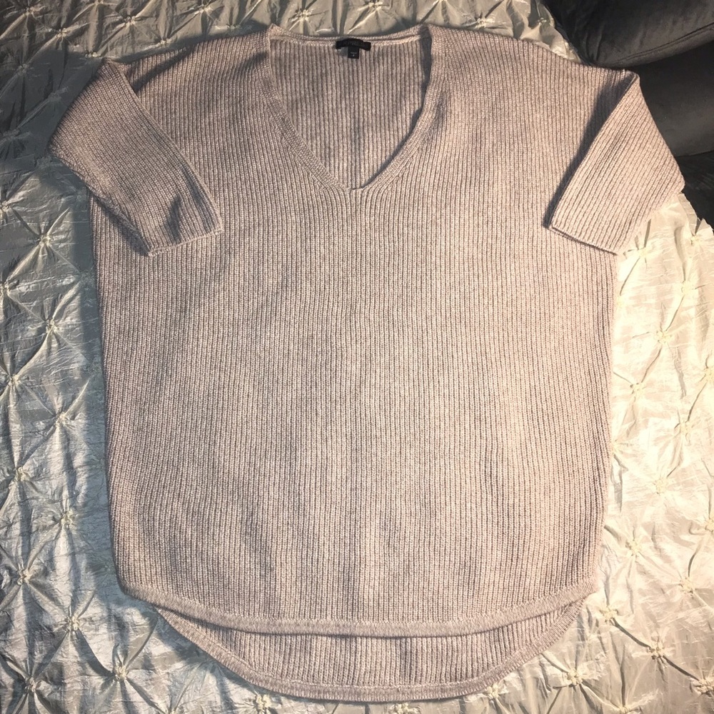 Express tan tight knitted half sleeve hi/lo